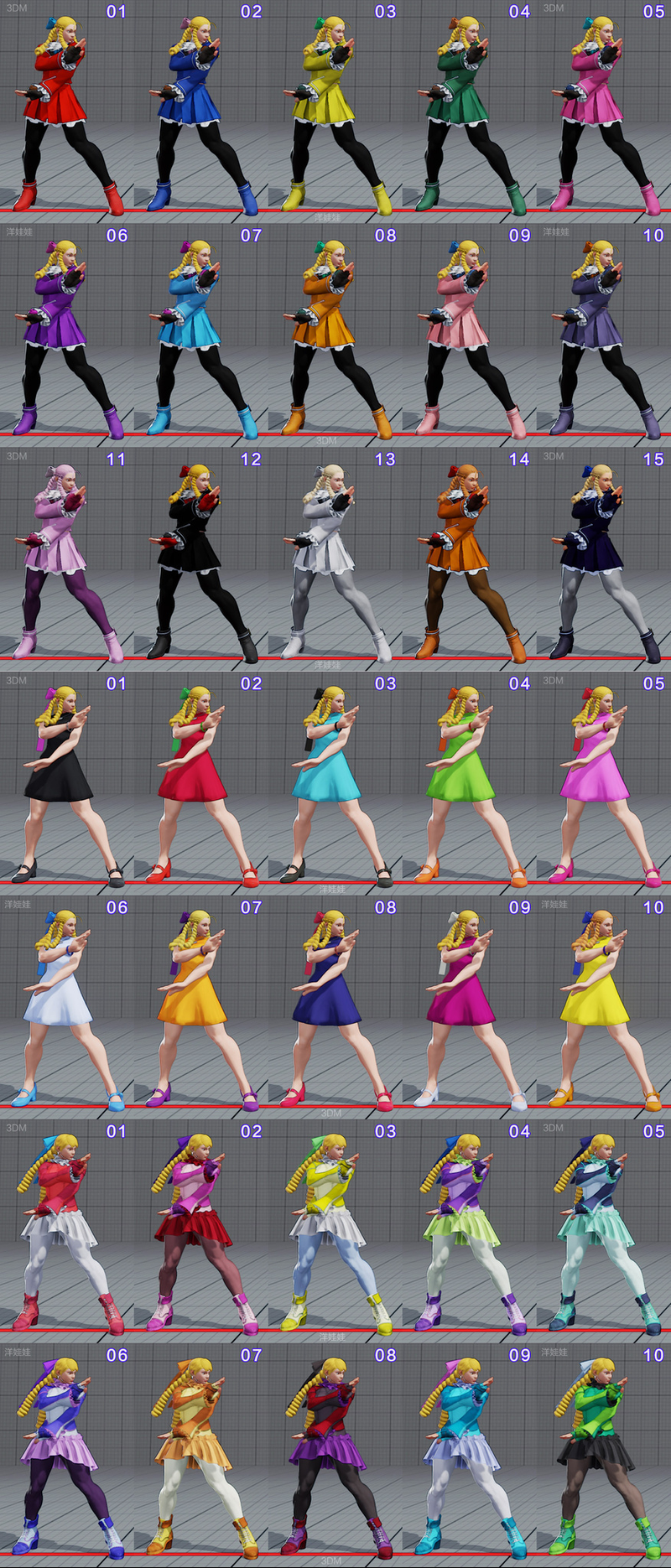 Illustration for article titled All of Street Fighter V's Costumes So Far, In Every Color